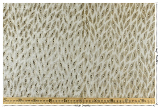 Designer Heavy Weight Cream Grey Peacock Feather Pattern Cut Velvet Upholstery Fabric For Chair|Geometric Animal Skin Fabric