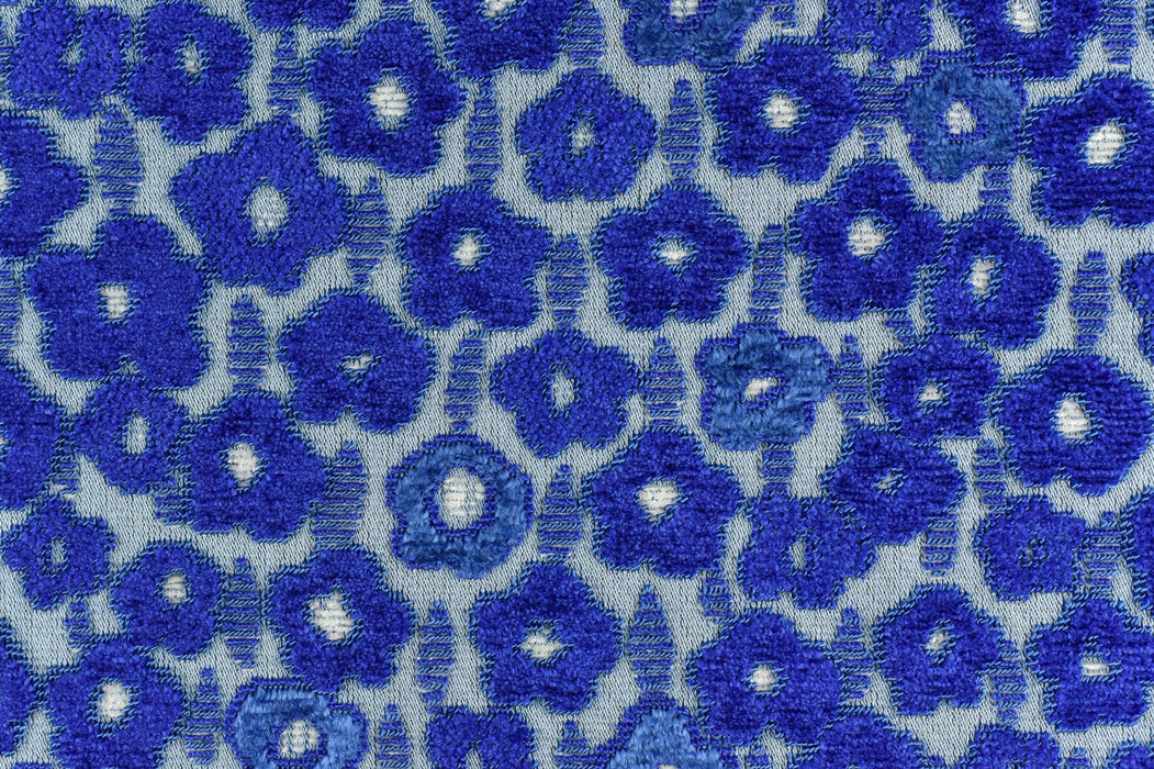 Designer Heavy Weight Blue and Green Raised Floral Cut Velvet Upholstery Fabric|Luxury Green Chartruse Furniture Fabric For Chair Couch