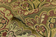 Heavy Weight French Country Upholstery Fabric|Red Gold Green Vintage Damask Floral Jacquard|Farmhouse Large Floral Fabric for Chair & Decor