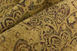 Heavy Weight Floral Jacquard Chenille Upholstery Fabric|Gold Brown Dark Red Vintage Large Pattern|Rustic Furniture Fabric for Chair Couch