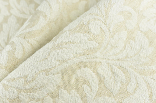 Heavy Weight Vintage Cream White Floral Jacquard Wool Linen Cotton Blend Upholstery Fabric For Chair Curtain|Home Decor Cozy Soft Fabric