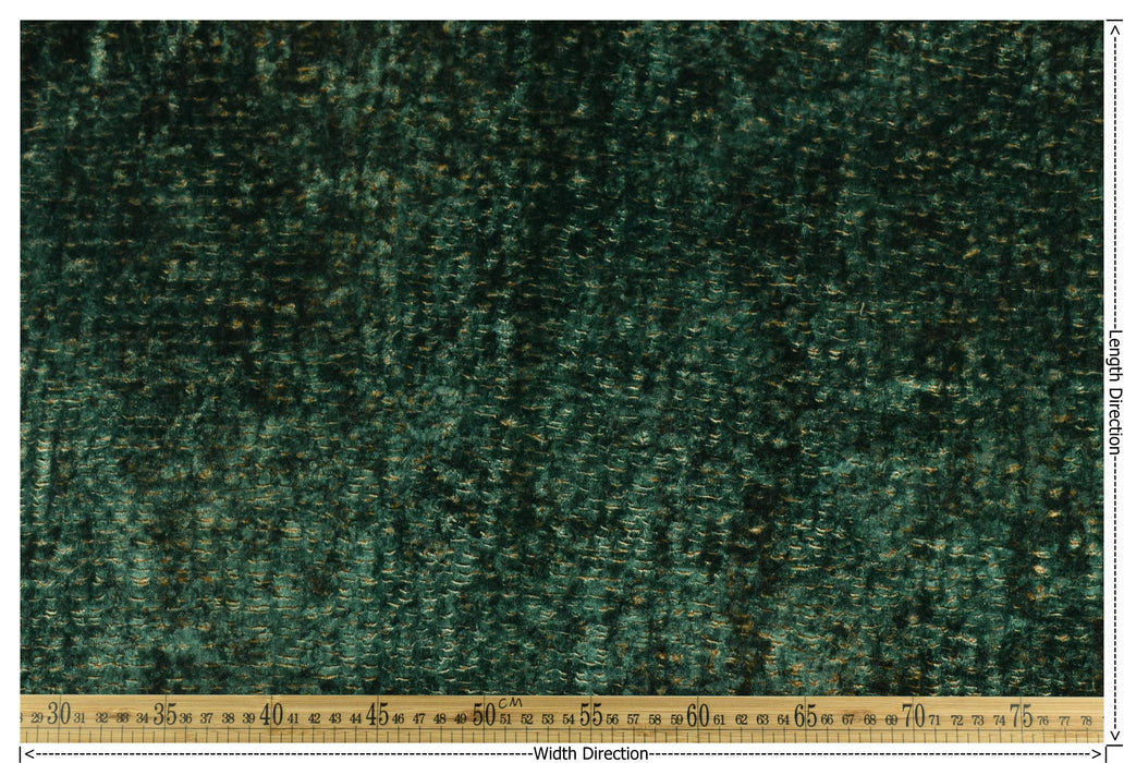 Heavyweight Emerald Green Gold Geometric Cut Velvet Upholstery Fabric|Funky Fabric For Furniture Chairs|Soft Fabric For Drapery Curtain