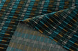Designer Heavyweight Blue Green Gold Raised Striped Upholstery Fabric|Colorful Cut Velvet Fabric For Chair|Luxury Drapery Curtain Fabric
