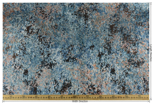 Heavy Weight Multi-Colored Blue Orange Abstract Jacquard Velvet Upholstery Fabric|Raised Cut Velvet Fabric|Luxury Furniture Fabric For Chair