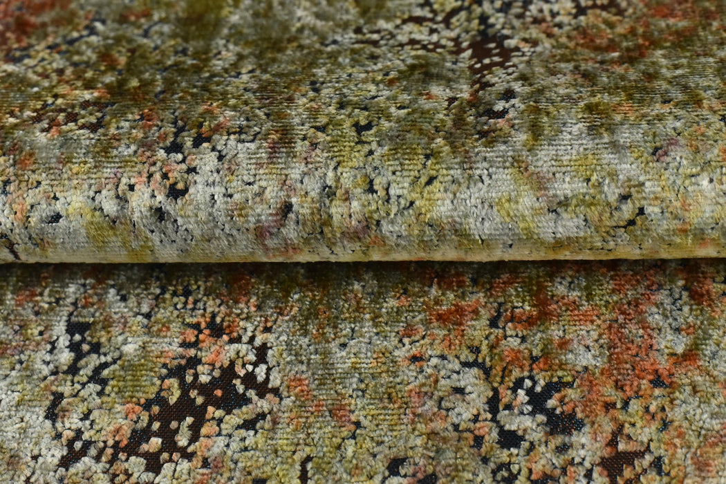 Designer Heavy Weight Multi-Colored Plushed Textured Abstract Jacquard Velvet Upholstery Fabric|Luxury Cut Velvet Fabric For Chair Couch