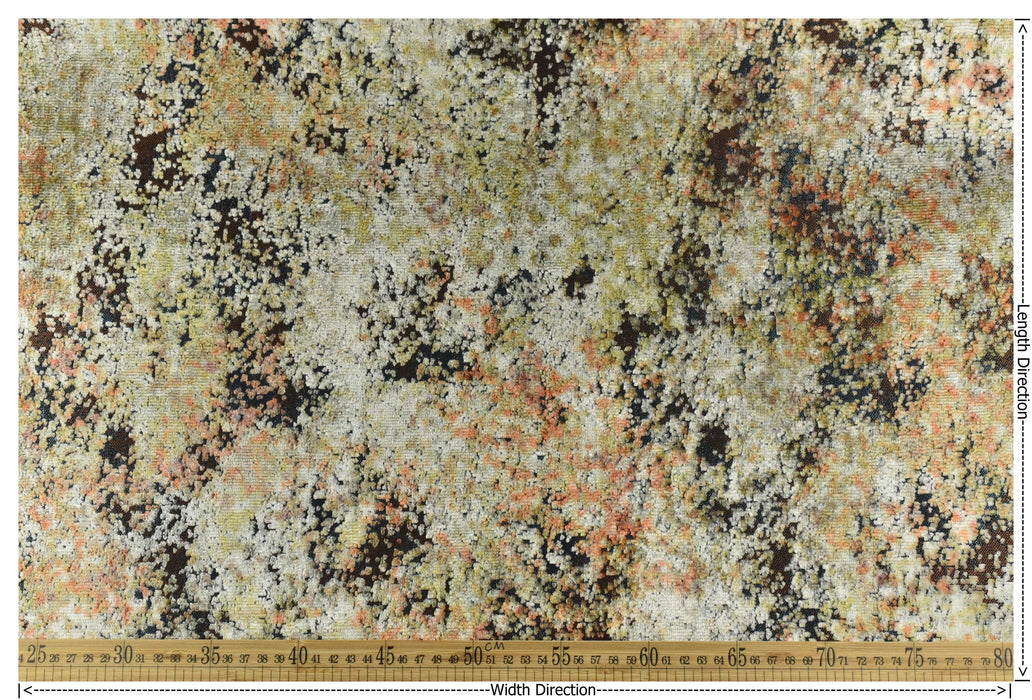 Designer Heavy Weight Multi-Colored Plushed Textured Abstract Jacquard Velvet Upholstery Fabric|Luxury Cut Velvet Fabric For Chair Couch