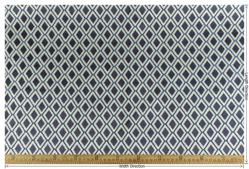 Heavy Weight Blue Raised Diamond Pattern Cut Velvet Upholsetry Fabric For Chair Couch|Luxury Geometric Jacquard Velvet Fabric For Ottoman