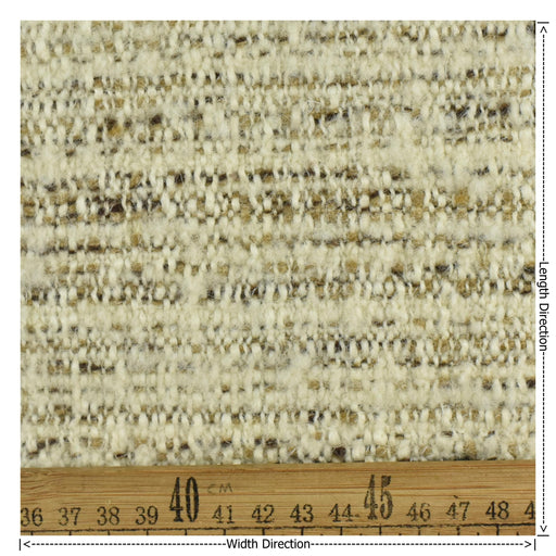 Upmarket Heavy Weight Wool Linen Blend Cream Tan Brown Boucle Upholstery Fabric|Textured Fabric Chair Sofa|Unique Chunky Furniture Fabric