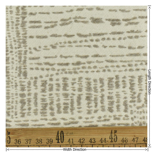 Designer Heavy Weight Cream Grey Abstract Geometric Wool Cotton Upholstery Fabric For Chair|Natural Fiber Home Decor Material For Couch