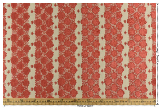 Heavy Weight Coral Geometric Cut Velvet Upholstery Fabric|Luxury Abstract Raised Textured Fabric For Chair, Sofa, and Pillow Fabric