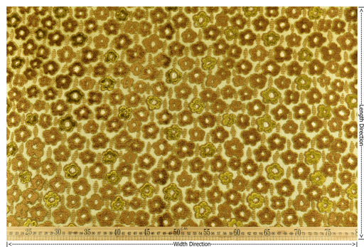 Designer Heavyweight Gold Floral Cut Velvet Upholstery Fabric|Soft Hand Durable Luxury Fabric|Vintage Floral Furniture Fabric for Chair