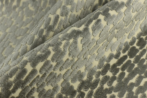 Heavy Weight Abstract Geometric Gray Raised Cut Velvet Upholsetry Fabric For Chair|Luxury Jacquard Velvet Furniture Fabric For Ottoman