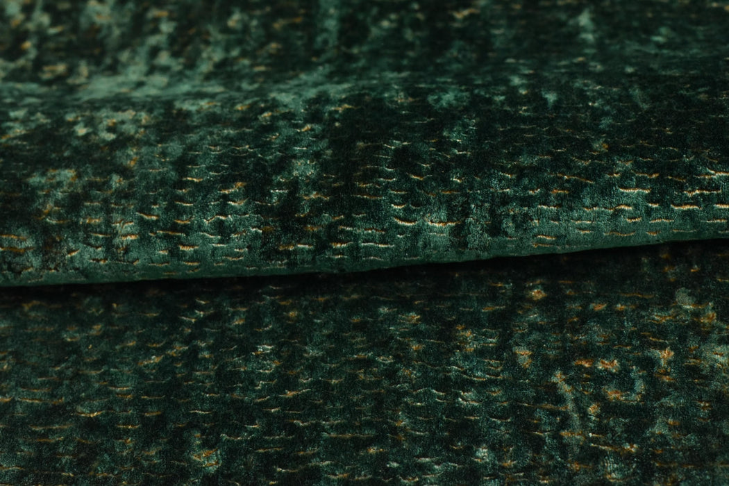 Heavyweight Emerald Green Gold Geometric Cut Velvet Upholstery Fabric|Funky Fabric For Furniture Chairs|Soft Fabric For Drapery Curtain