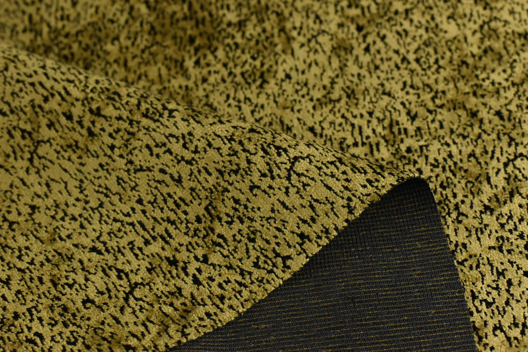 Heavy Weight Gold Black Small Abstract Geometric Pattern Cut Velvet Upholstery Fabric|Luxury Reupholstery Fabric For Chair, Sofa,Pillow
