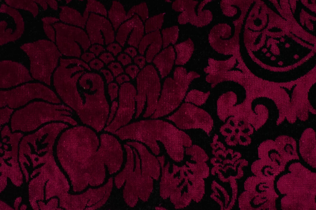 Heavy Weight Black and White Floral Cut Velvet Upholstery Fabric|Luxury Reupholstery Fabric For Chair, Sofa, and Pillow Fabric