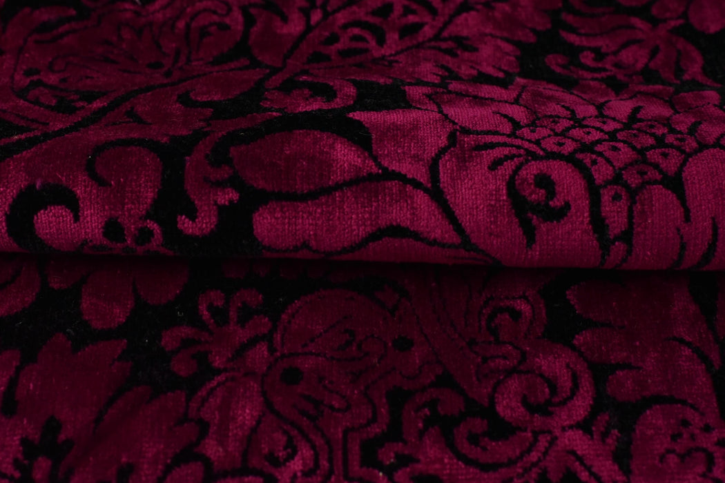 Heavy Weight Black and White Floral Cut Velvet Upholstery Fabric|Luxury Reupholstery Fabric For Chair, Sofa, and Pillow Fabric