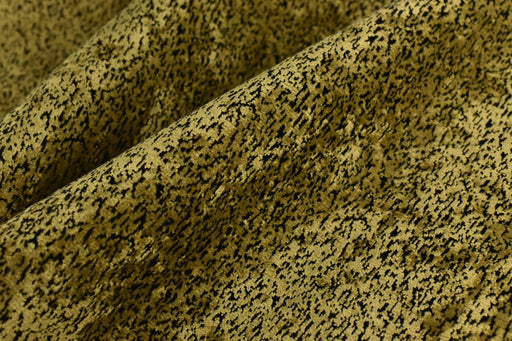 Heavy Weight Gold Black Small Abstract Geometric Pattern Cut Velvet Upholstery Fabric|Luxury Reupholstery Fabric For Chair, Sofa,Pillow