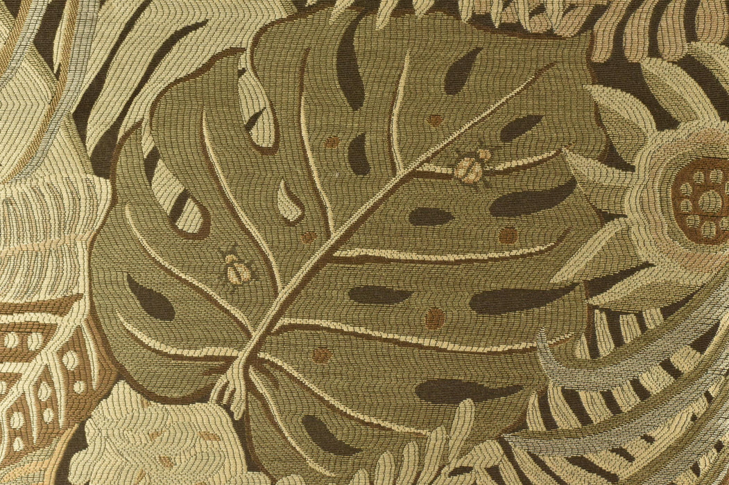 Vintage Autumn Tropical Botanical Monstera Leaf Jacquard Upholstery Fabric For Chair Cushion|Retro Tapestry Fabric