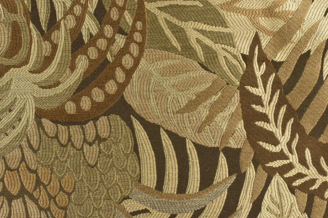 Vintage Autumn Tropical Botanical Monstera Leaf Jacquard Upholstery Fabric For Chair Cushion|Retro Tapestry Fabric