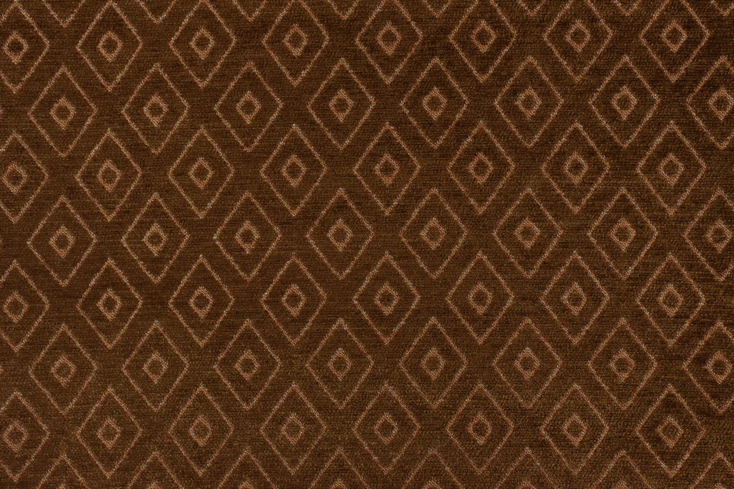 Mid Century Modern Rust Brown Vintage Geometric Chenille Upholstery Fabric For Chair Curtain|Small Diamond Pattern Furniture Reupholstery