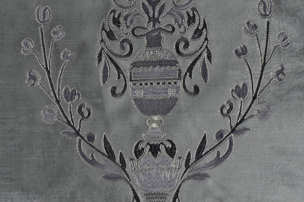 Clearance Sale!Luxury Baroque Floral Sliver Gray Purple Embroidered Floral Cut Velvet Fabric For Curtain|Vintage Green Gold Elegant Fabric