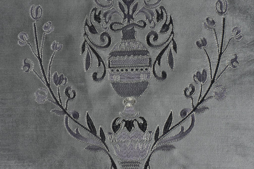 Clearance Sale!Luxury Baroque Floral Sliver Gray Purple Embroidered Floral Cut Velvet Fabric For Curtain|Vintage Green Gold Elegant Fabric