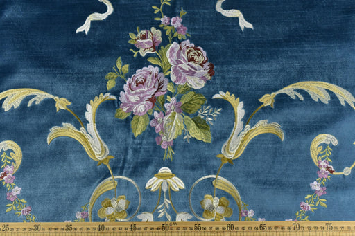 Clearance Sale!Luxury Vintage Red Green Purple Floral Embroidered Baroque Floral Velvet Fabric Blue Cut Velvet Fabric For Curtain and Chair