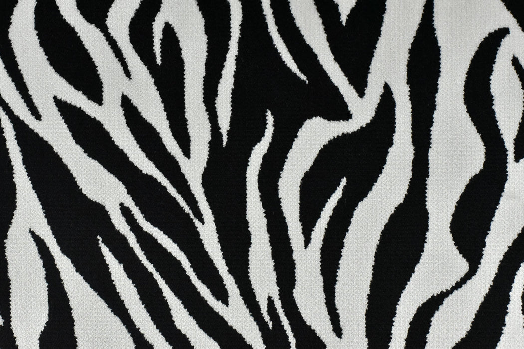 Heavy Weight Luxury Black and White Zebra Skin Cut Velvet Upholstery Fabric For Chair Sofa|Abstract Geometric Wild Animal Furniture Fabric