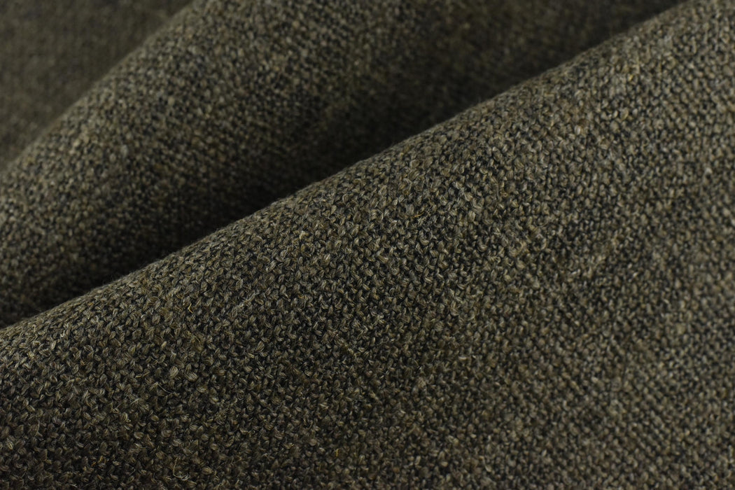 Heavy Weight Linen Blend Bronze Olive Sofa Fabric|Modern Textured Woven Fabric For Dining Chair|Fabric By The Yard