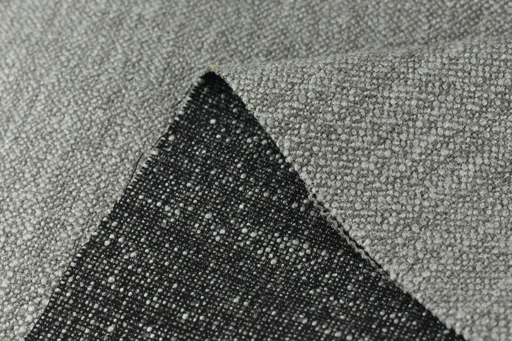 Designer Extra Heavy Luxury Wool Linen Cotton Blend Gray Upholstery Fabric For Couch|Textured Furniture Fabric For Chair Ottoman