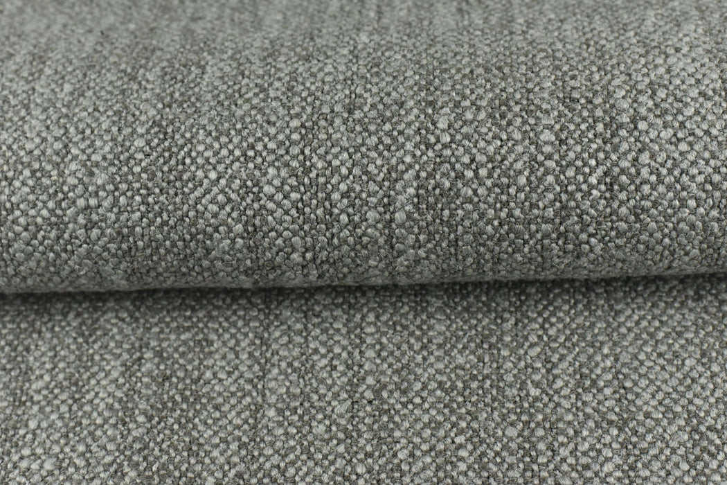 Designer Extra Heavy Luxury Wool Linen Cotton Blend Gray Upholstery Fabric For Couch|Textured Furniture Fabric For Chair Ottoman