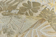 Heavy Weight Dust Gray Gold Tropical Botanical Leaf Cut Velvet Upholstery Fabric For Chair|Designer Vintage Reupholstery Furniture Fabric