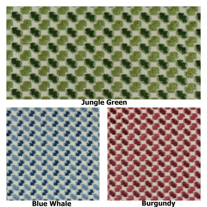 Heavy Weight Jungle Green Geometric Raised Cut Velvet Upholstery Fabric for Chair|Luxury Furniture Fabric|Modern Textured Velvet Fabric