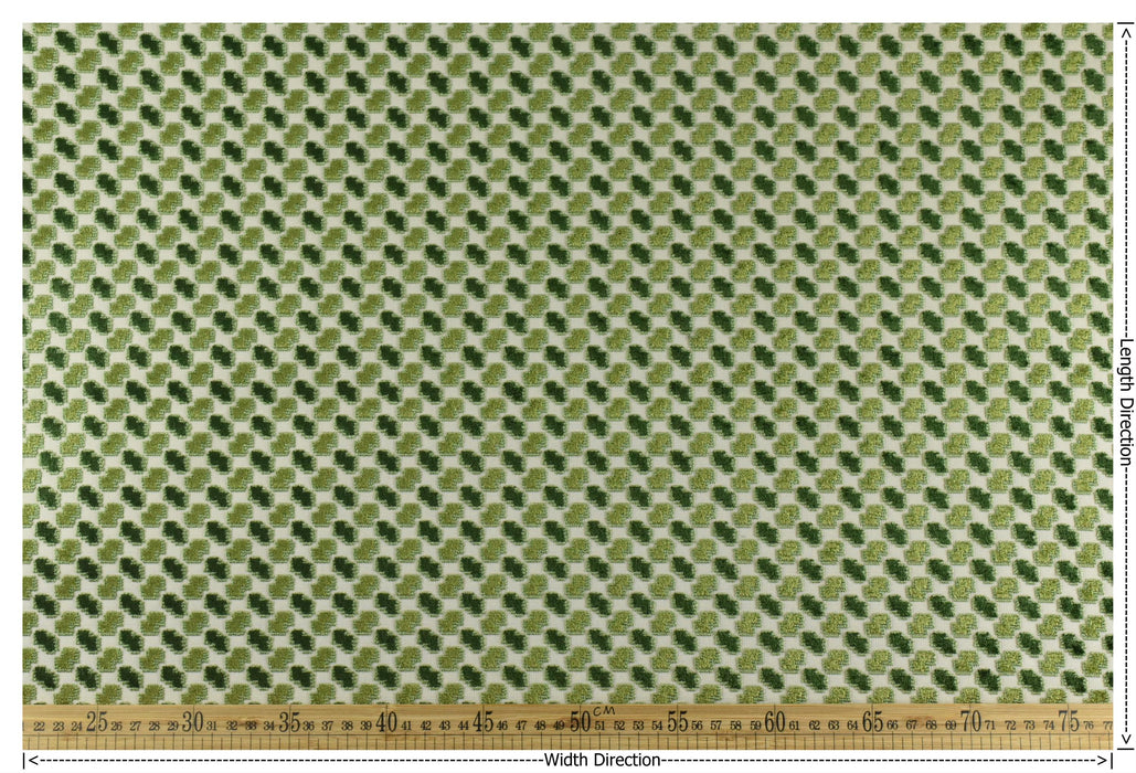 Heavy Weight Jungle Green Geometric Raised Cut Velvet Upholstery Fabric for Chair|Luxury Furniture Fabric|Modern Textured Velvet Fabric