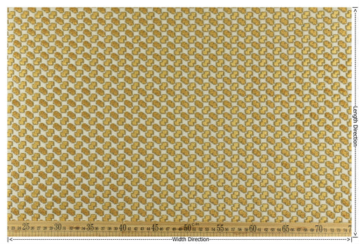 Heavy Weight Cream Gold Geometric Raised Cut Velvet Upholstery Fabric for Chair|Luxury Furniture Fabric|Modern Textured Velvet Fabric
