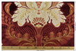 Clearance Sale!Heavy Weight Vintage Red Gold Large Scale Floral Embroidered Cut Velvet Upholstery Fabric|Luxury Fabric For Curtain Chair
