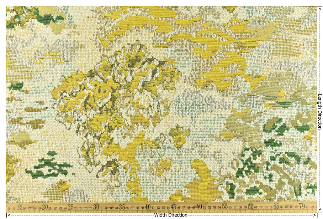 Heavy Weight Dream Gold Green Wool Cotton Blend Boucle Upholstery Fabric For Chair Couch|High End Abstract Floral Tapestry Fabric