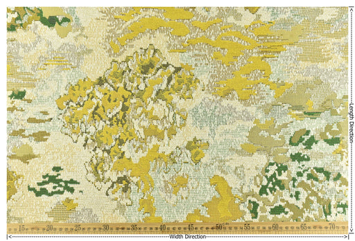 Heavy Weight Dream Gold Green Wool Cotton Blend Boucle Upholstery Fabric For Chair Couch|High End Abstract Floral Tapestry Fabric