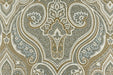 Heavy Weight MCM Smoke Blue Earth Yellow Damask Floral Chenille Upholstery Fabric For Chair|Vintage Large Floral Furniture Fabric