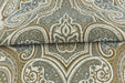 Heavy Weight MCM Smoke Blue Earth Yellow Damask Floral Chenille Upholstery Fabric For Chair|Vintage Large Floral Furniture Fabric