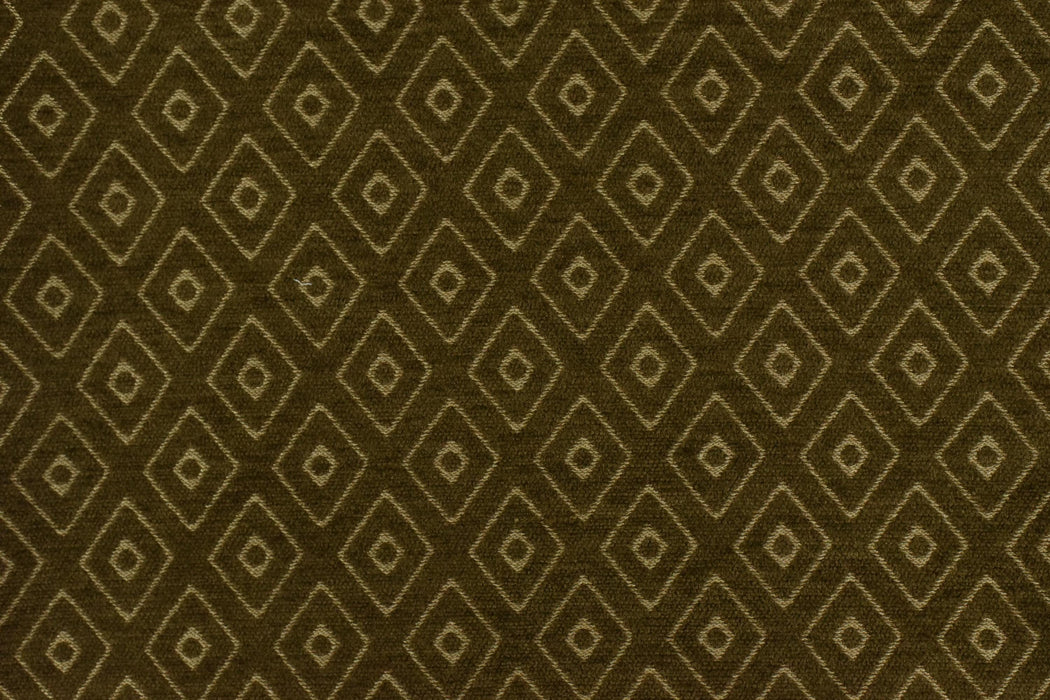 Mid Century Modern Rust Brown Vintage Geometric Chenille Upholstery Fabric For Chair Curtain|Small Diamond Pattern Furniture Reupholstery