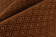 Mid Century Modern Rust Brown Vintage Geometric Chenille Upholstery Fabric For Chair Curtain|Small Diamond Pattern Furniture Reupholstery