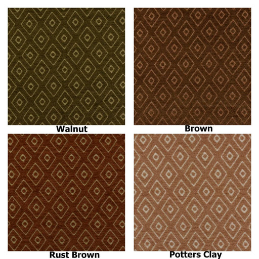 Mid Century Modern Rust Brown Vintage Geometric Chenille Upholstery Fabric For Chair Curtain|Small Diamond Pattern Furniture Reupholstery