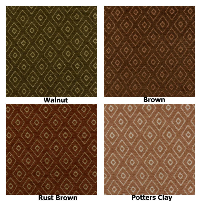 Mid Century Modern Rust Brown Vintage Geometric Chenille Upholstery Fabric For Chair Curtain|Small Diamond Pattern Furniture Reupholstery