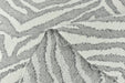 Heavy Weight Wool Blend Gray and White Zebra Skin Upholstery Fabric For Chair|Vintage Wild Animal Skin Fabric For Couch 55"W/850GSM