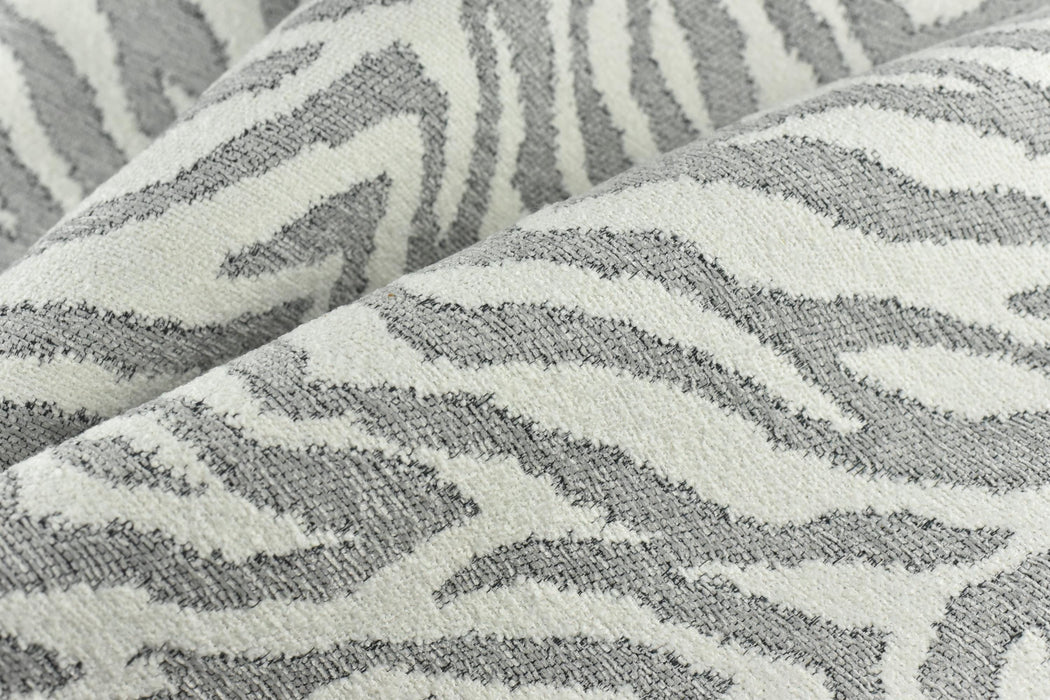 Heavy Weight Wool Blend Gray and White Zebra Skin Upholstery Fabric For Chair|Vintage Wild Animal Skin Fabric For Couch 55"W/850GSM