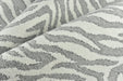 Heavy Weight Wool Blend Gray and White Zebra Skin Upholstery Fabric For Chair|Vintage Wild Animal Skin Fabric For Couch 55"W/850GSM