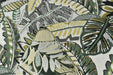 Heavy Weight Vintage Green Chartreuse Botanical Leaves Upholstery Fabric For Chair|Tropical Woven Cushion Fabric|Farmhouse Country Fabric