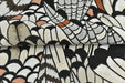 Heavy Weight Vintage Feather Jacquard Upholstery Fabric For Chair|Abstract Bird Feather Design|Black White Rust Brown Sofa Fabric