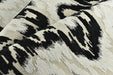 Heavyweight Vintage Black White Beige Wavy Ikat Pattern Chenille Woven Upholstery Fabric For Chair|Raised Abstract Geometric Jacquard Fabric